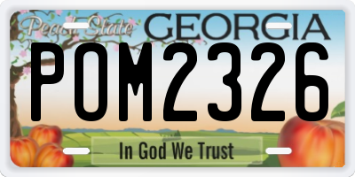GA license plate POM2326