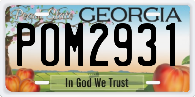 GA license plate POM2931