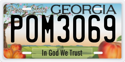 GA license plate POM3069
