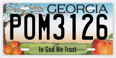 GA license plate POM3126