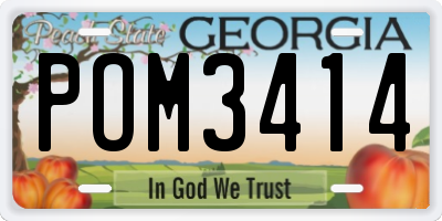 GA license plate POM3414