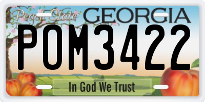 GA license plate POM3422