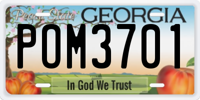 GA license plate POM3701