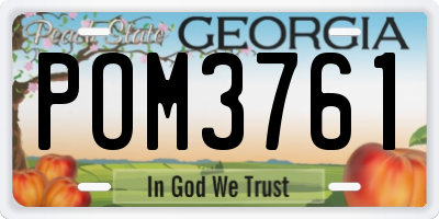 GA license plate POM3761