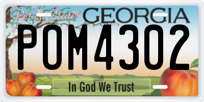 GA license plate POM4302