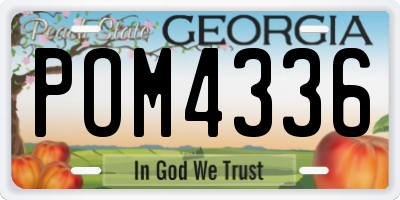 GA license plate POM4336