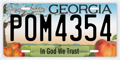 GA license plate POM4354