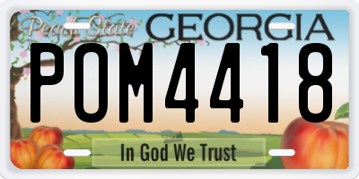 GA license plate POM4418