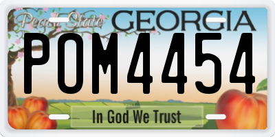 GA license plate POM4454