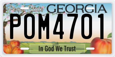 GA license plate POM4701