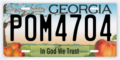 GA license plate POM4704