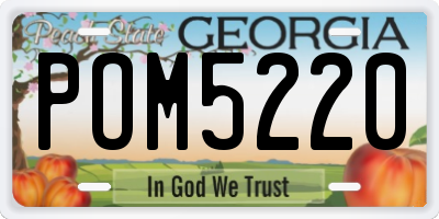 GA license plate POM5220