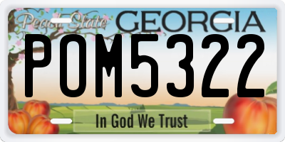 GA license plate POM5322