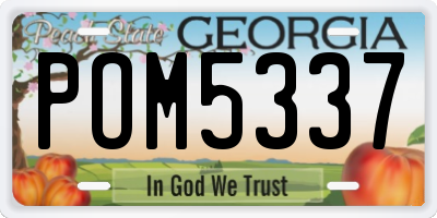 GA license plate POM5337