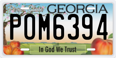 GA license plate POM6394