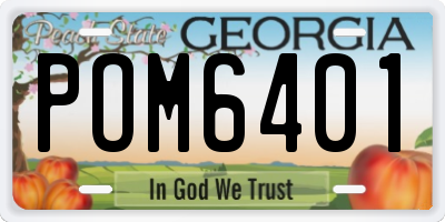 GA license plate POM6401