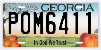 GA license plate POM6411