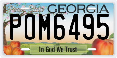 GA license plate POM6495