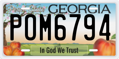 GA license plate POM6794