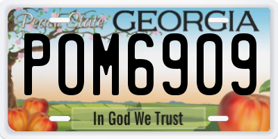 GA license plate POM6909