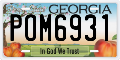 GA license plate POM6931