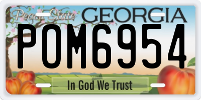 GA license plate POM6954