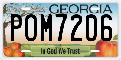 GA license plate POM7206