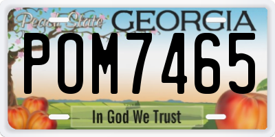 GA license plate POM7465