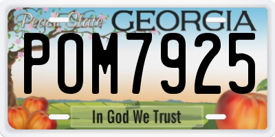 GA license plate POM7925
