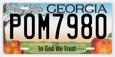 GA license plate POM7980