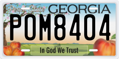 GA license plate POM8404