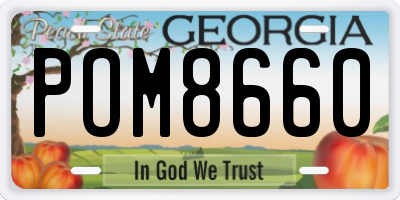 GA license plate POM8660