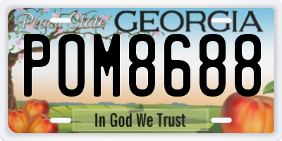 GA license plate POM8688