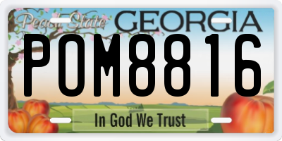 GA license plate POM8816