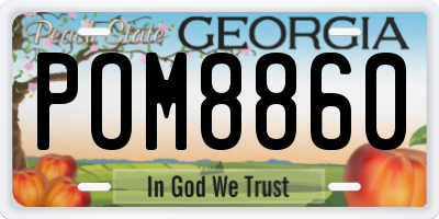 GA license plate POM8860