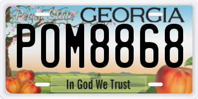 GA license plate POM8868