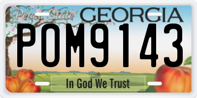 GA license plate POM9143
