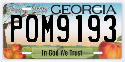 GA license plate POM9193