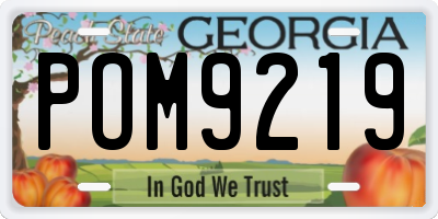 GA license plate POM9219