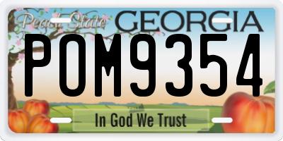 GA license plate POM9354