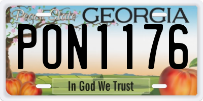 GA license plate PON1176
