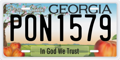 GA license plate PON1579