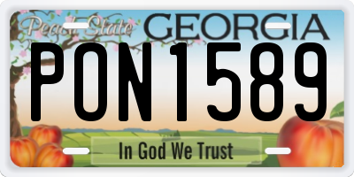 GA license plate PON1589