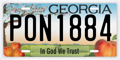 GA license plate PON1884