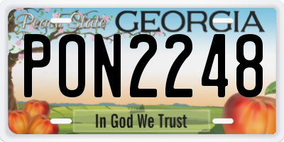 GA license plate PON2248
