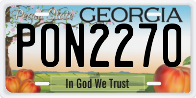 GA license plate PON2270