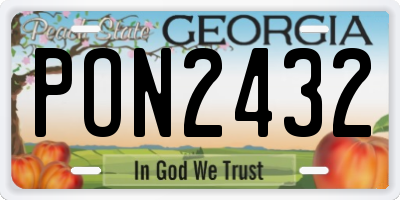 GA license plate PON2432