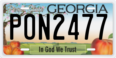 GA license plate PON2477