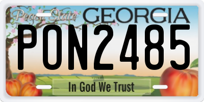 GA license plate PON2485