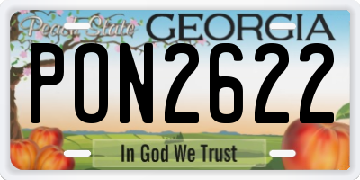 GA license plate PON2622